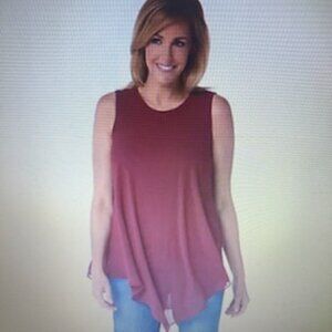 Susan Graver Fully Lined Sheer Chiffon Scarf Top - L